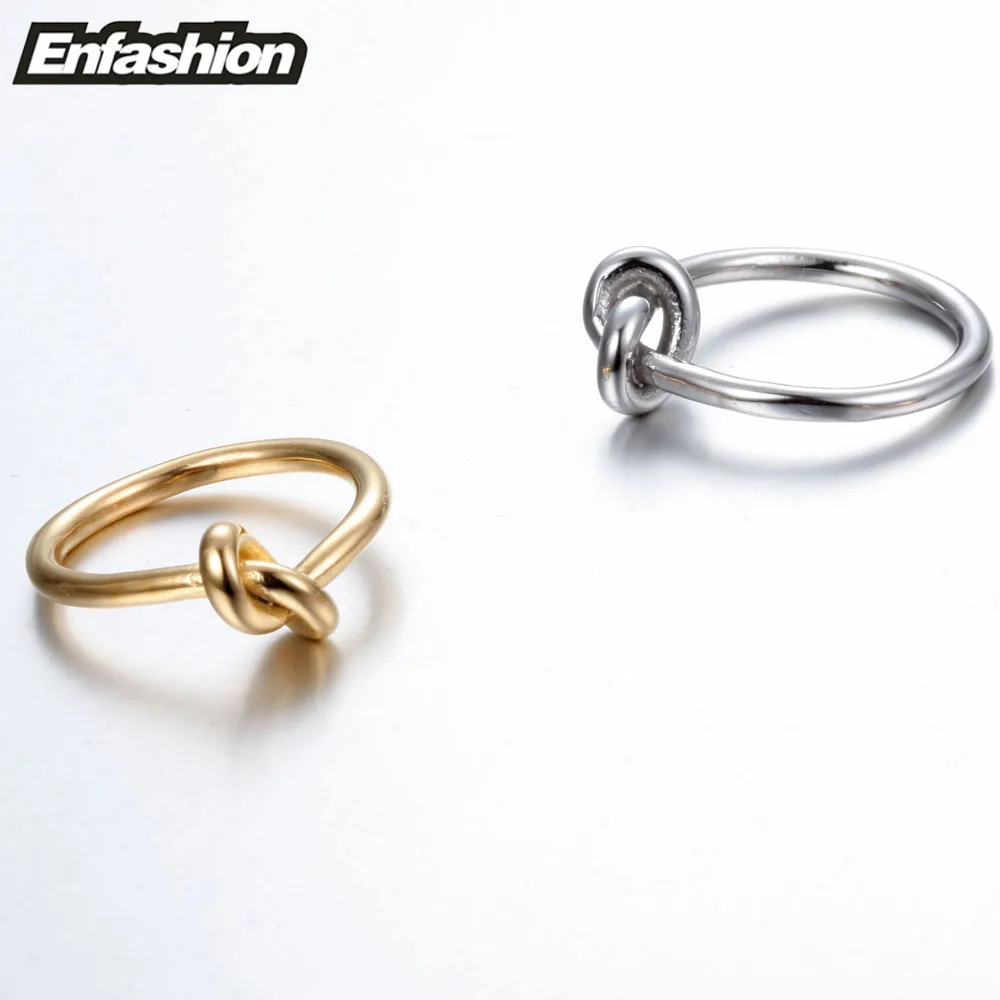Enfashion,, кольца с узлом, нержавеющая сталь, розовое золото, цвет, кольцо средней длины, модные кольца на кончик пальца для женщин, ювелирные изделия, bigues Anillos