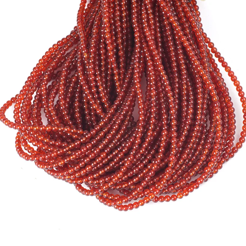 Natural Stone Beads Red Agate Round Loose Bead Onyx 3mm Ball Carnelian for Muslim Prayer Rosary Jewelry Bracelet Making Craft | Украшения и
