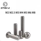 1050 шт в наборе, M2 M2.5 M3 M4 M5 M6 M8 A2-70 304 Нержавеющаясталь ISO7380 с полукруглой головкой шестигранный разъем шестигранный болт L = 3-80 мм