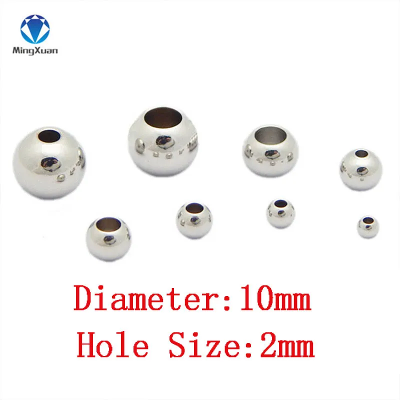 10x2mm 100 шт./лот 3/4/5/6/8/10 мм Серебряный Нержавеющая сталь разделительные бусины с большими отверстиями, кулоны А-1,2-5 мм подходит для браслеты с подвесками Браслеты ювелирных изделий - Цвет: 10x2mm