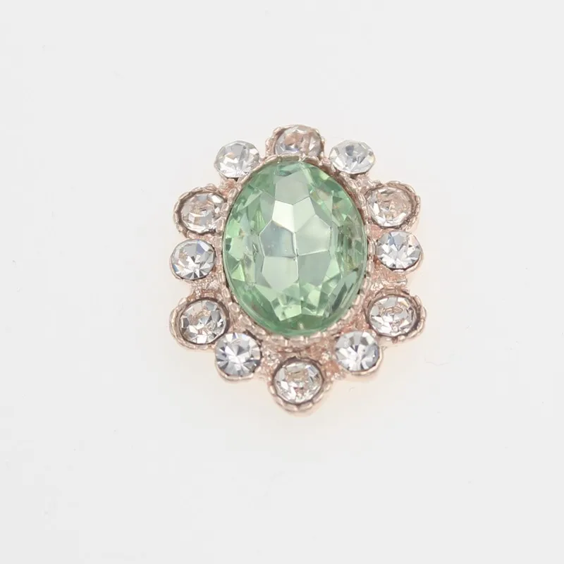 10 Light green Овальные акриловые пуговицы со стразами плоские с оборота драгоценные камни Botones DIY Аппликация на одежду металлические украшения ремесла поставки - Цвет: 10 Light green