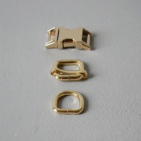 Gold 1 Набор, металлическая Регулируемая пряжка 5/"(15 мм), d-образные кольца для сумки, ошейника для собак, домашних животных, аксессуары для самостоятельной сборки, звенья цепи, соединительные ползунки, 4 цвета - Цвет: Gold