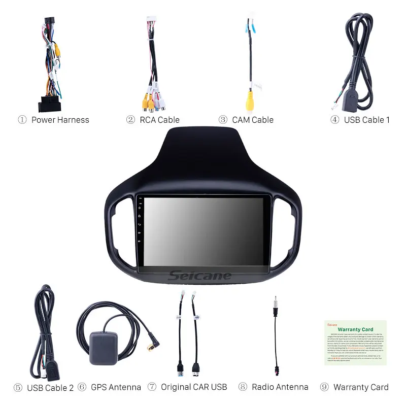 Автомагнитола Seicane Navi Car Stereo 10.1" HD Android 8.1 GPS Autoradio для Chery Tiggo 7 2016 2017 2018 с поддержкой Bluetooth, USB и Carplay.