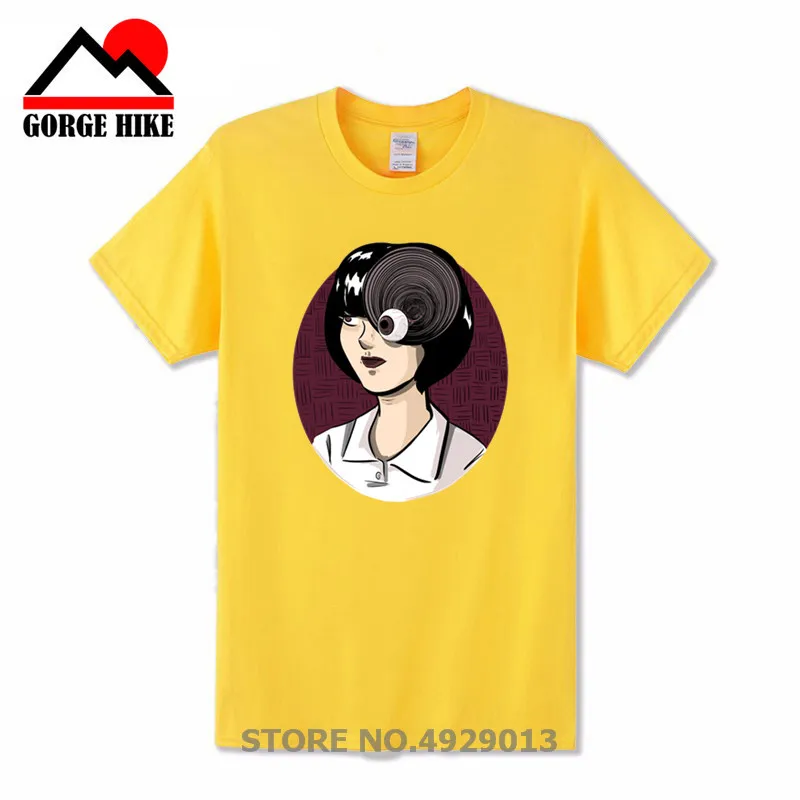 MIJ Spiral Spiralized Men Casual Tees Uzumaki Shirt Junji Ito Horror Manga Shirts Male Funny Cotton T Harajuku Streetwear | Мужская
