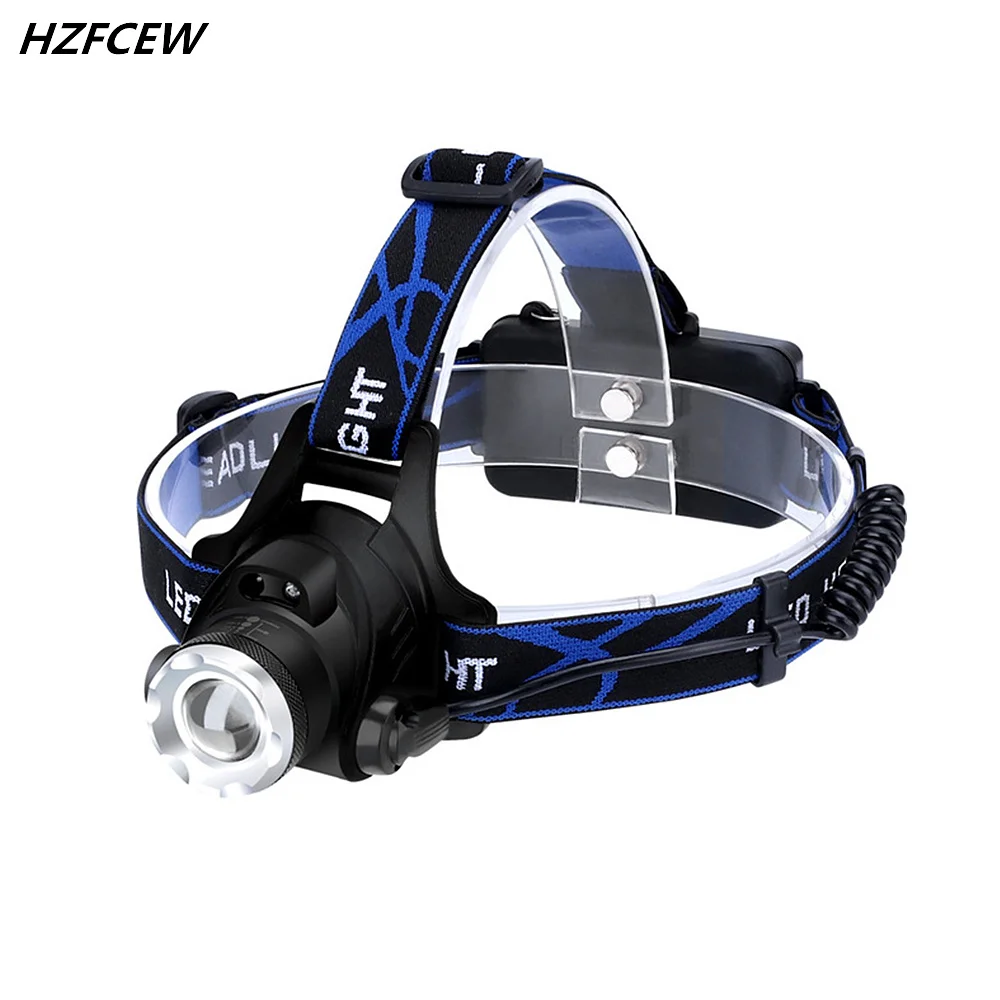 Светодиодный налобный фонарь Рыбалка 6000 люмен T6 с регулируемым зумом