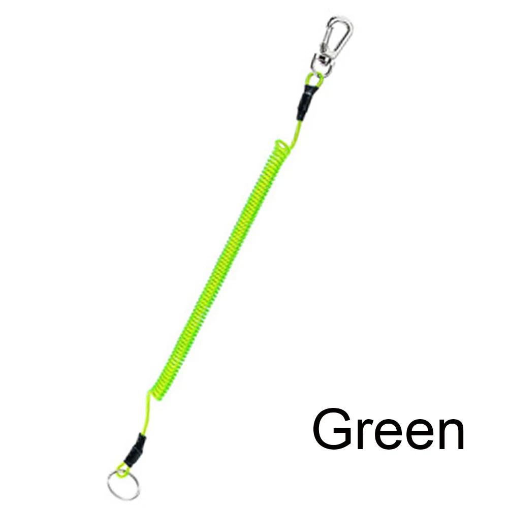 green 1 шт., пружинный эластичный канат T4, спиральный шнурок или страховочный трос, проволока, стальные безопасные плоскогубцы, зажимы для губ, максимум 1,2 м, растягивающиеся рыболовные инструменты - Цвет: green