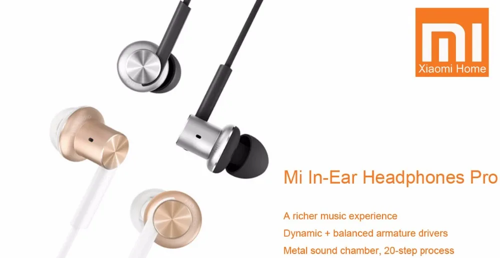 Оригинальные гибридные наушники Xiaomi Mi с двойным динамическим драйвером +