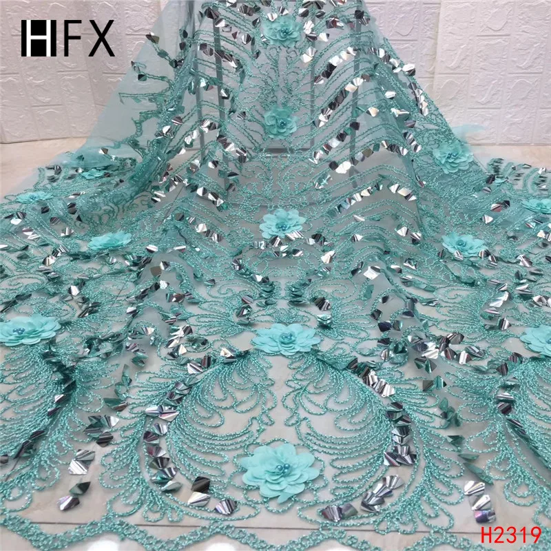 HFX новый стиль французская кружевная ткань 3D цветок африканская Тюлевая сетчатая