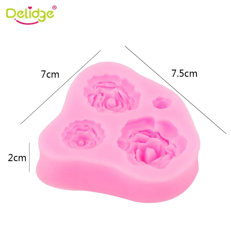 Delidge 1 шт. силиконовая форма для торта с цветами розы 3D помадки выпечки сделай сам |