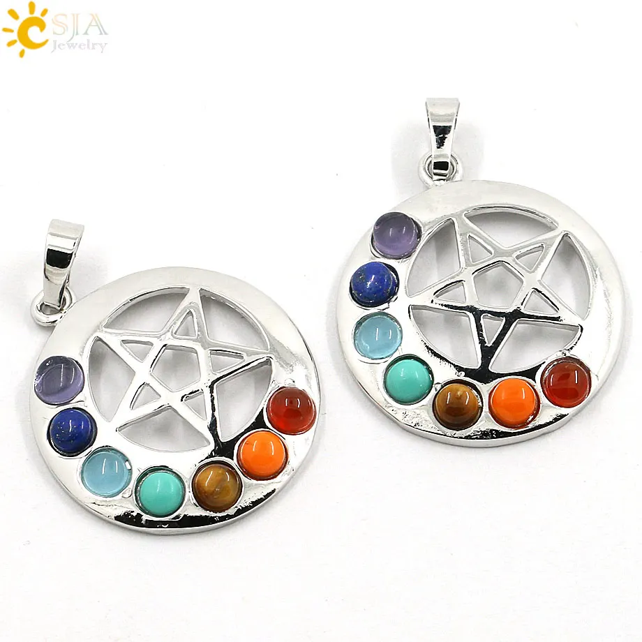 CSJA фабрика 2016 новый список рейки 7 Чакра полудрагоценные каменные бусы капитан