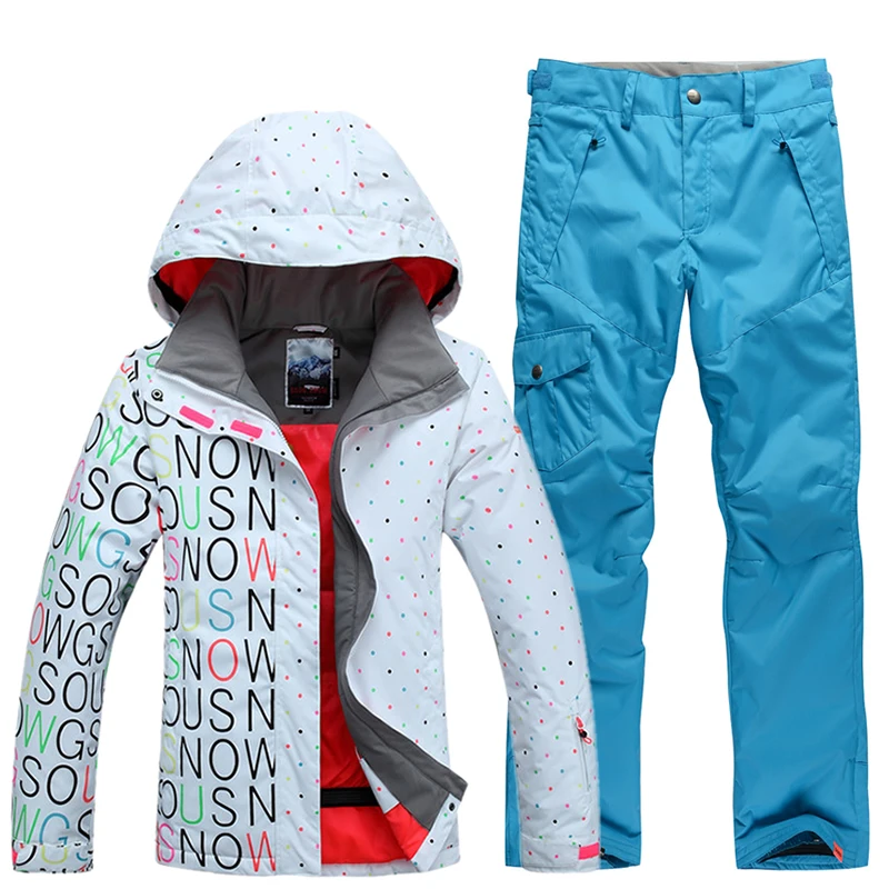 2018 Брендовая женская лыжная куртка + брюки ветрозащитная водонепроницаемая