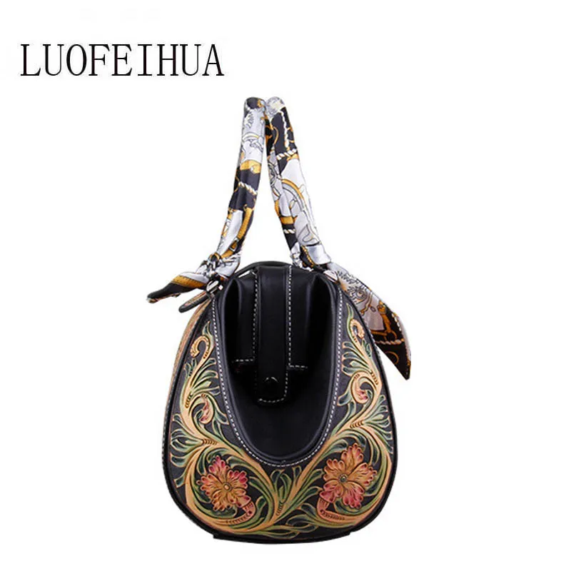 LUOFEIHUA 2019 Новая высококачественная кожаная тисненая сумка через плечо с