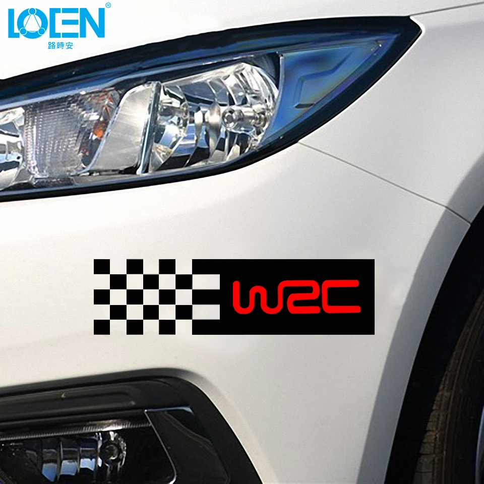 LOEN 2 шт.! Водостойкая красная черная белая наклейка WRC для тюнинга чемпионата мира