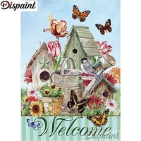 dispaint 5d diamond painting full drill diamond embroidery flower butterfly picture of rhinestone handmade home decor a12878