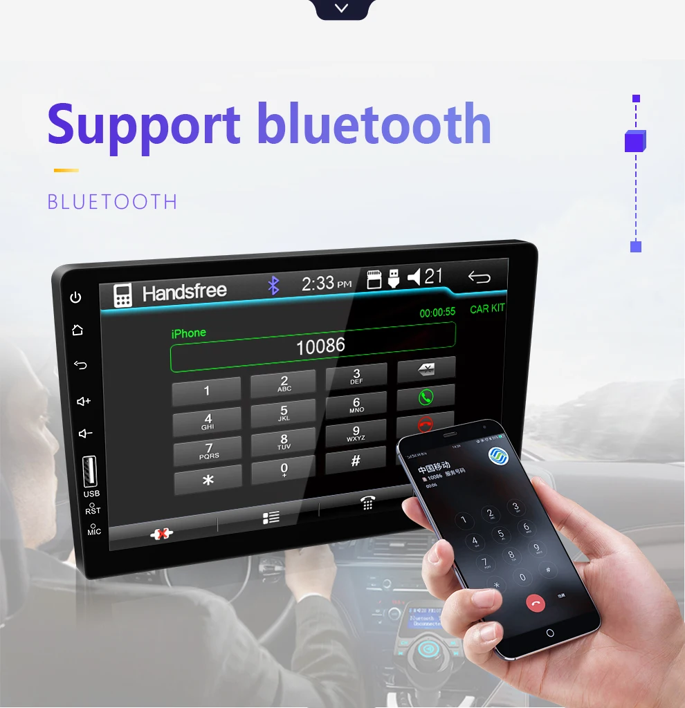 Новое встроенное Зеркало Ссылка Android 9 Iphone Авто Радио 9 дюймов сенсорный экран Bluetooth рулевое колесо управление MP5 плеер один Din