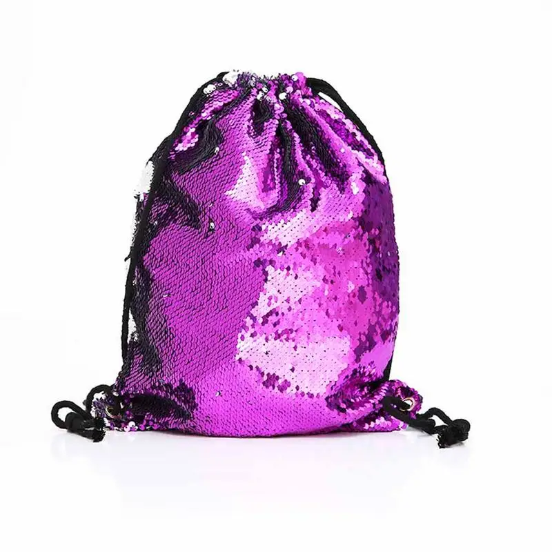 Модная Русалка Блестки Drawstring рюкзак для женщин блестящие сумки на плечо