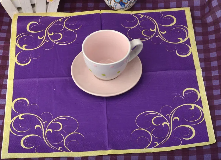 Новый Еда уровень настольный бумажные салфетки носовые платки фиолетового цвета