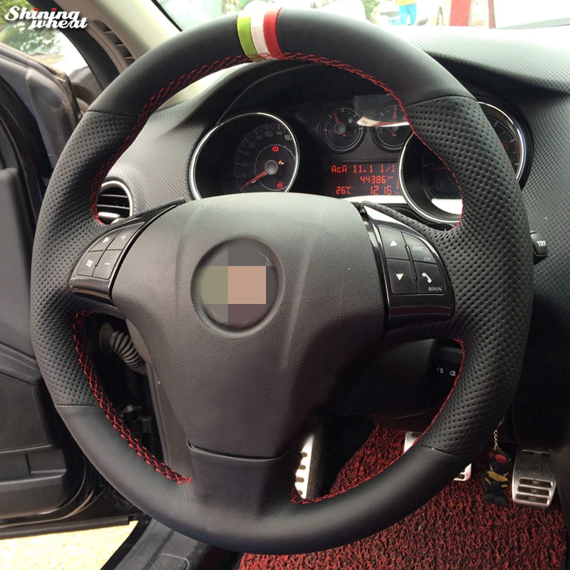 Shining wheat Hand-stitched Black Genuine Leather Car Steering Wheel Cover for Fiat Bravo 2007-2011
Shining wheat Hand-stitched Black Genuine Leather Car Steering Wheel Cover for Fiat Bravo 2007-2011