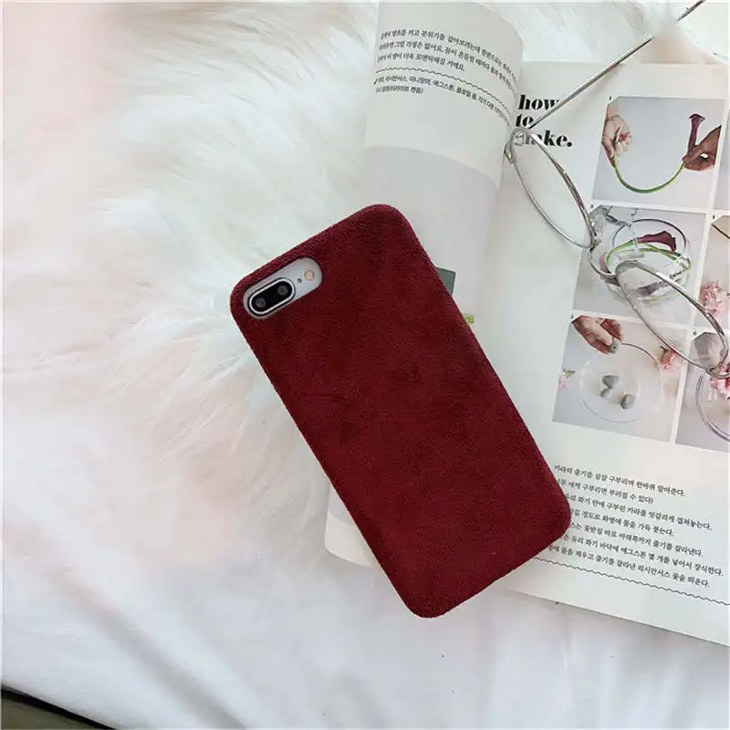 Бархатный Чехол для Iphone 6 6s 7 8P X Xs Xr Max из плюшевой ткани |
