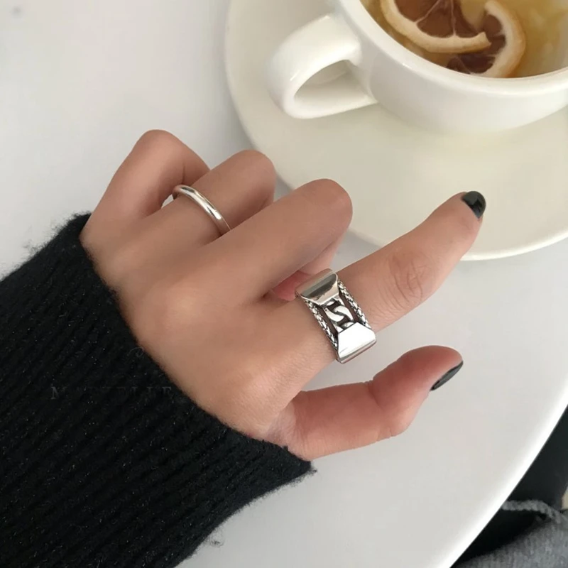 LouLeur, серебро 925 пробы, веревка, цепь, кольца, простые, темпераментные, веревочные кольца для женщин,, трендовые, модные, ювелирное изделие, подарок