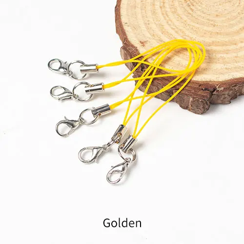 Golden 100 шт цветные двойные круглые застежки-карабины, ремешок, шнур для сотового телефона, мобильные ремни, рукоделие, подвеска, материалы ручной работы - Цвет: Golden