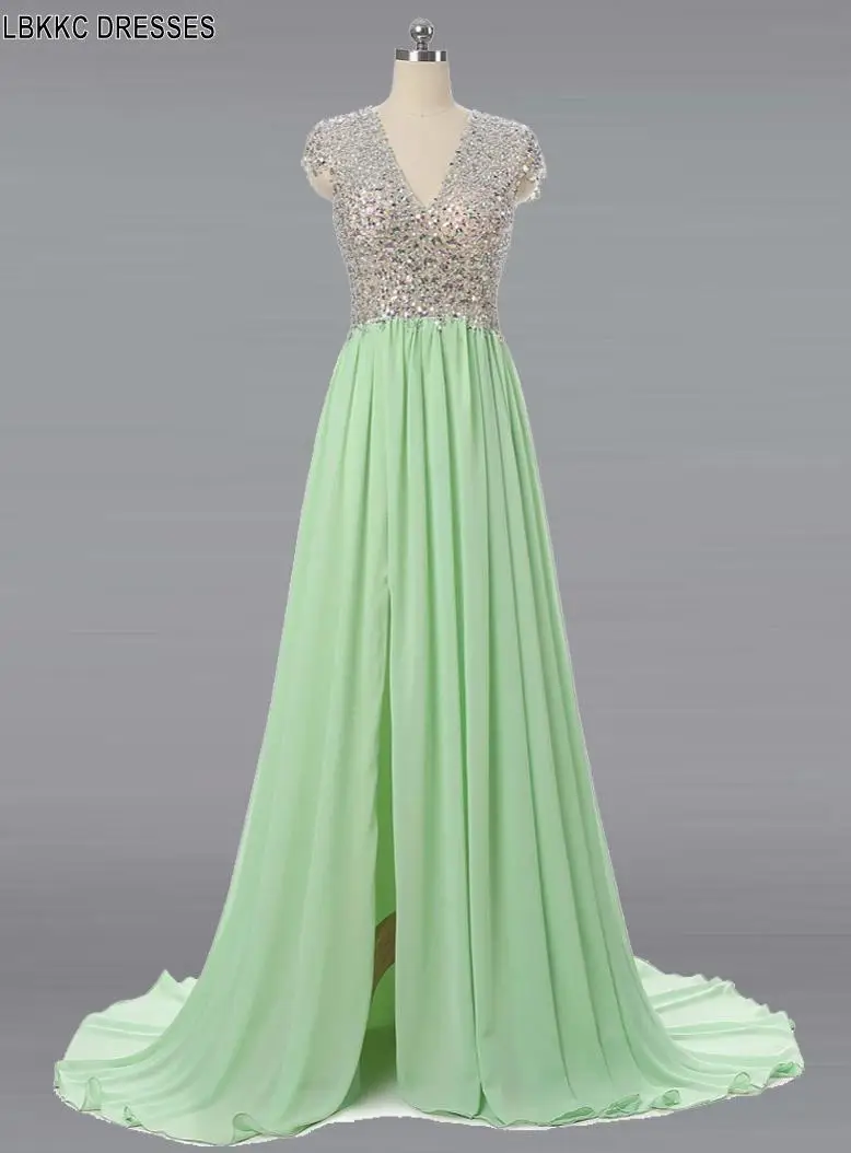 Шифоновые платья для выпускного вечера со стразами длинное платье 8 сортов