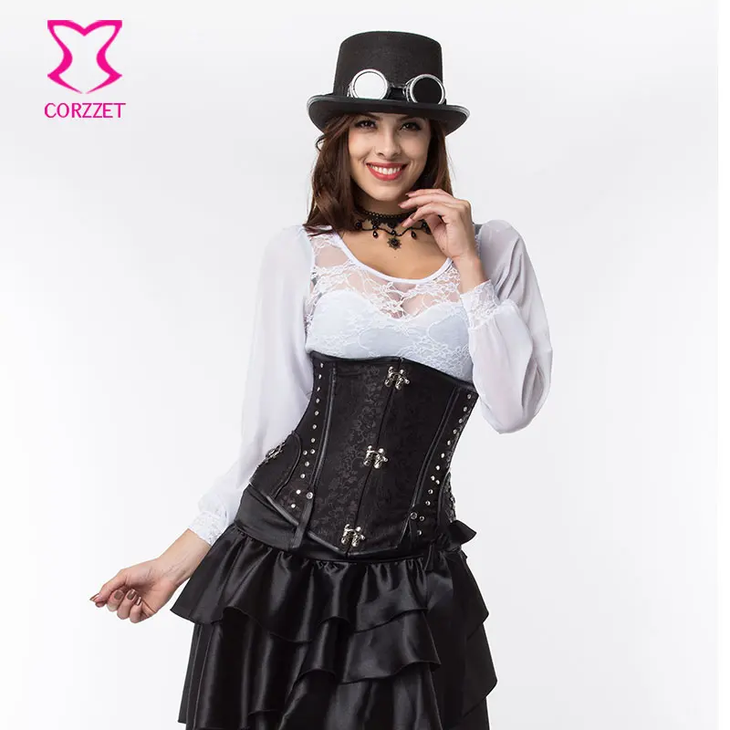 Корсет в стиле стимпанк корсаж под грудью коричневого цвета корсет размера плюс