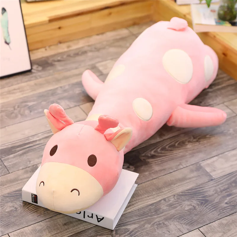 Pink 70 см/100 см Kawaii Жираф Плюшевые игрушки Мягкие Мультяшные Животные Олень Мягкая кукла кровать украшение дома подушка ребенок девочка лучший подарок - Цвет: Pink