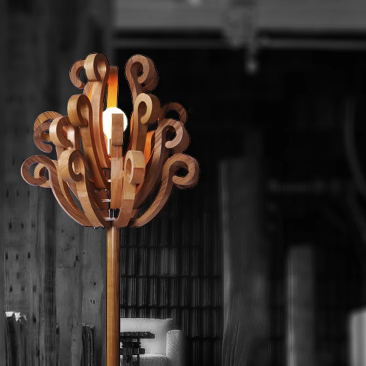 &quot Rainy Night designer living room floor lamp modern Wooden Floor lamps den bedroom |