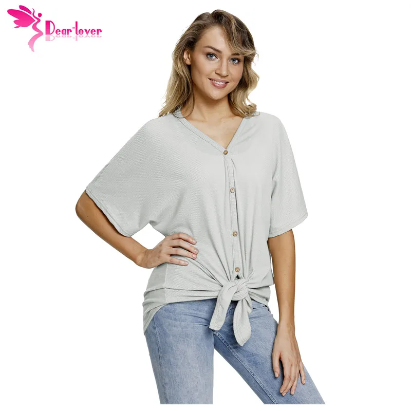 Dear Lover Женские топы и блузка рубашка 2018 короткий рукав Повседневное черный Dolman на