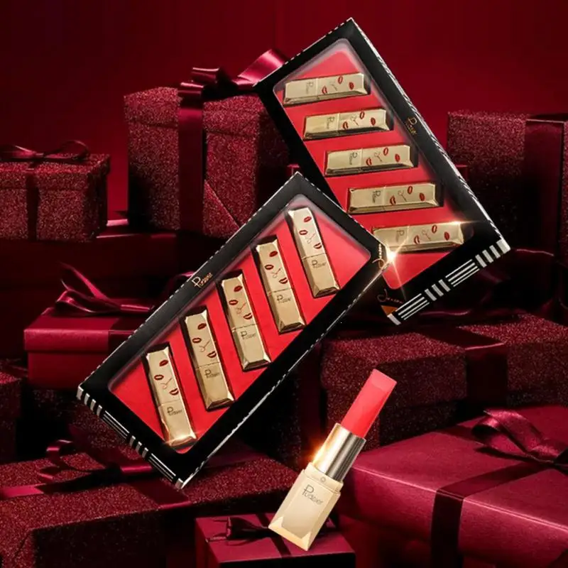 Pudaier Водонепроницаемый немой матовая помада наборы Обнаженная косметика для губ