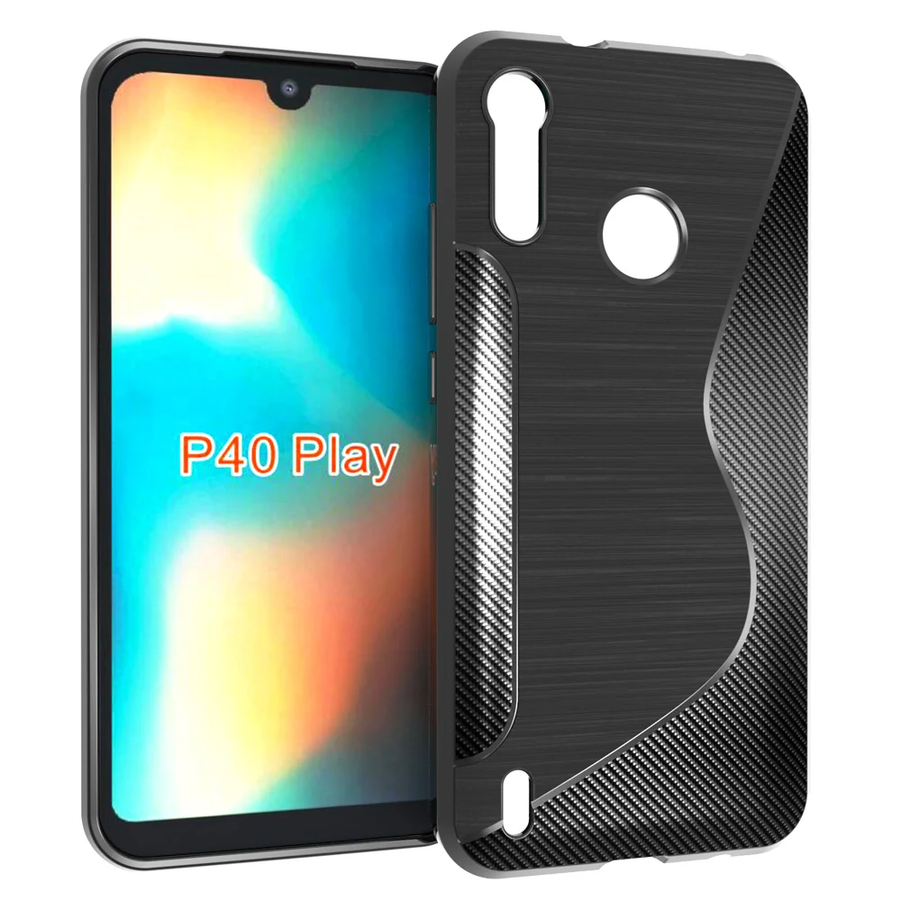 

10PCS/LOT,black shockproof Anti-skid S Line TPU Gel Skin Case Cover For Motorola Moto P40/P40 play one Power 2