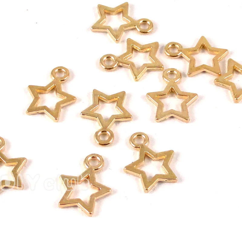 200 шт. цвет розового золота двухсторонний Мини фотоальбом 12x10 мм|charm pendant|star charmgold