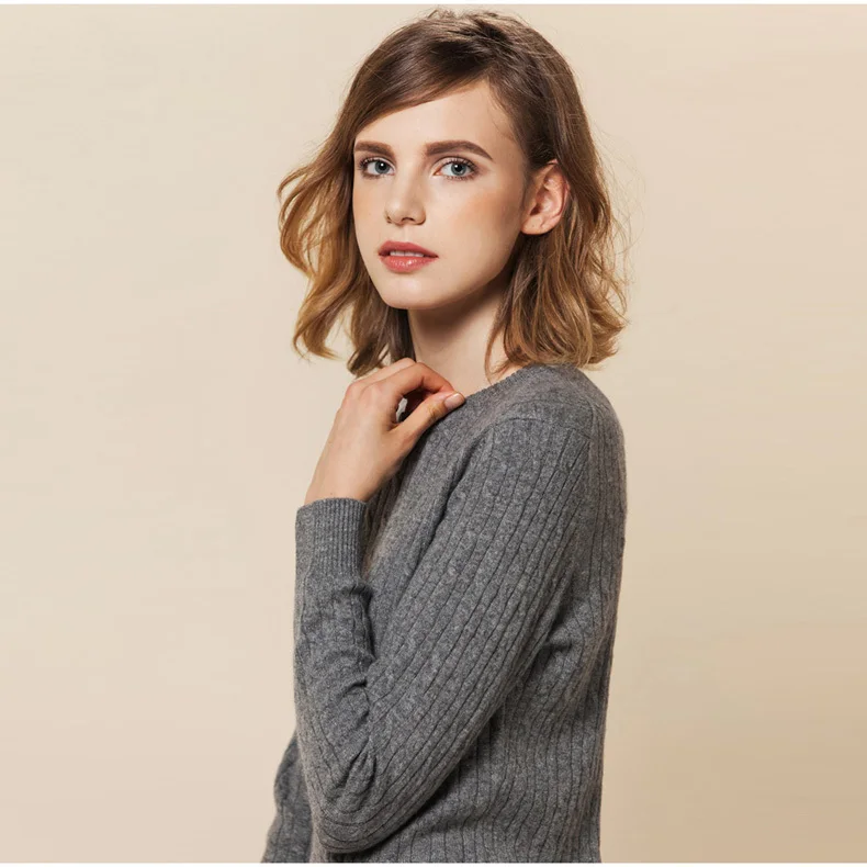 100% кашемир Женские однотонные пуловеры Sueter роскошный основной шерсти кабель