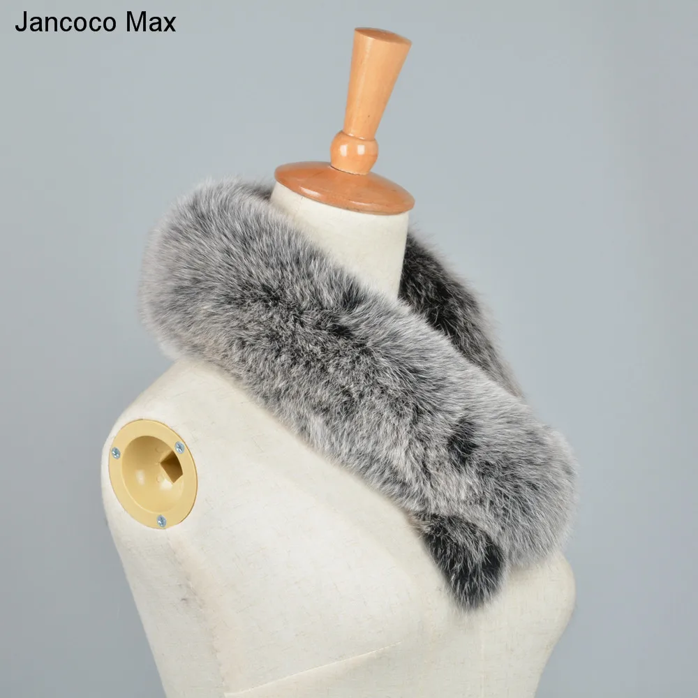 Jancoco Max стиль Для женщин из натурального меха лисы шарф женские шляпки теплая зима ошейники для собак Одежда высшего качества модное кашне S7204