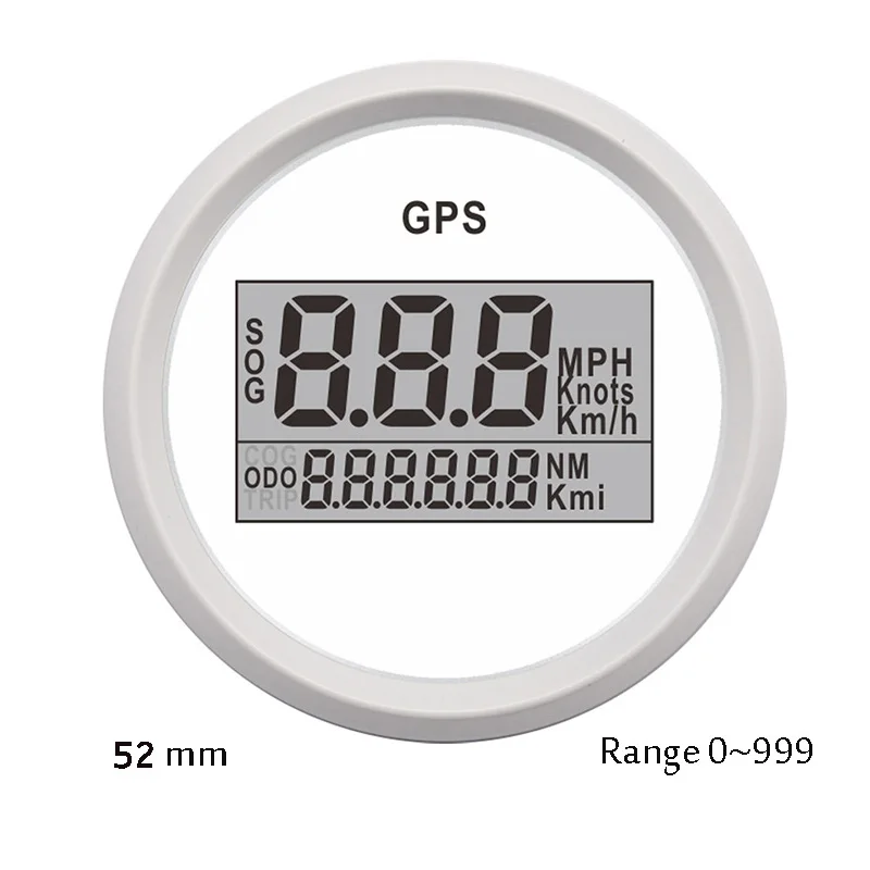 52 мм ATV цифровой gps Спидометр Одометр для лодки автомобиля мотоцикла морской ЖК-дисплей миля в час метр узлов 12 В 24 В - Цвет: WW Red Light