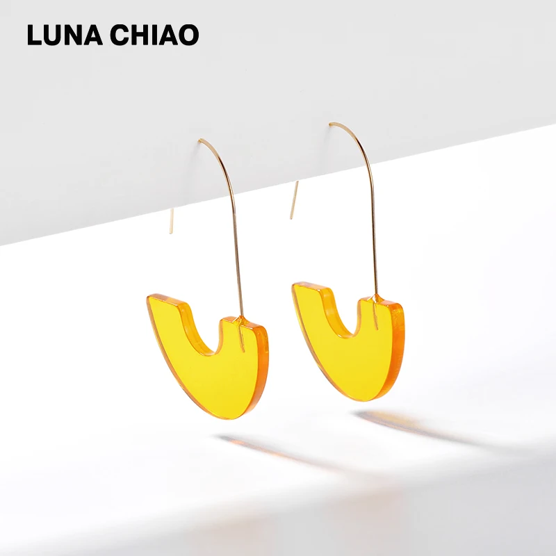 Женские акриловые серьги кольца LUNA CHIAO яркие из прозрачной смолы Ювелирное
