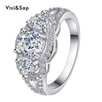 eleple vintage 3 stone finger ring aaa cubic zirconia wedding rings for women gifts white gold color fashion jewelry vsr173