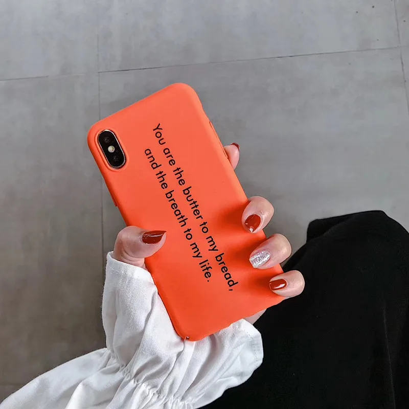 Искусство ретро буквы оранжевый цвет корейский чехол для телефона iPhone 7 Puls 6 6S 8 X XS