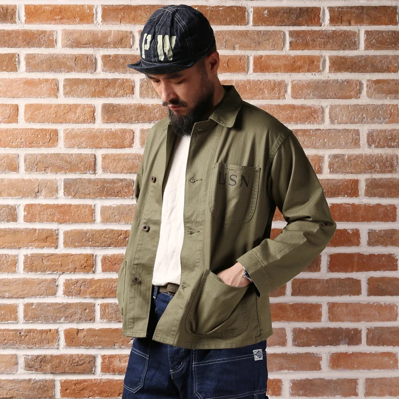 Bronson navy N3 HBT куртка Мужская винтажная Повседневная Верхняя одежда|jacket men|men