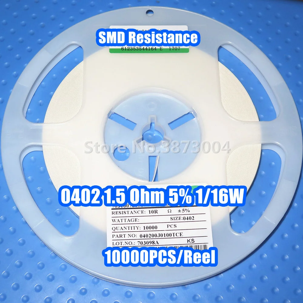 

1 Reel 0402 1.5R 1.5 Ohm 5% 1/16W SMD resistance 10000PCS/Reel
