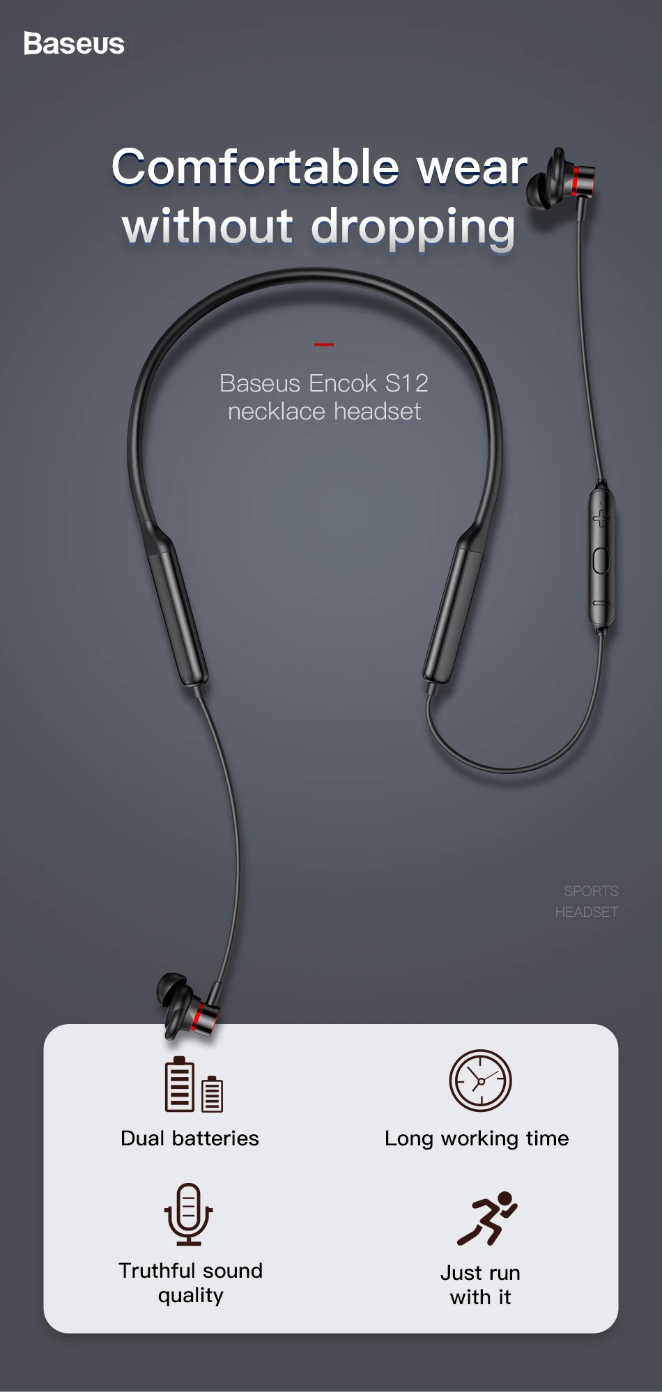 Baseus S12, беспроводные наушники для телефона, iPhone, Xiaomi, Bluetooth 5,0, наушники с громкой связью, беспроводная гарнитура, вкладыши, наушники с микрофоном