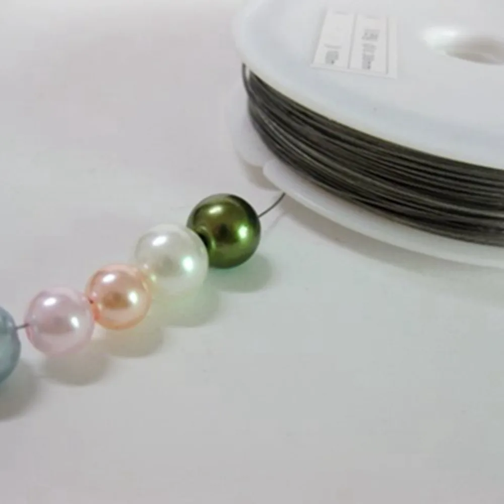 Серебряная проволочная нить для бусин 100 м тигровый хвост 0 38 мм|string meter|bead all you can