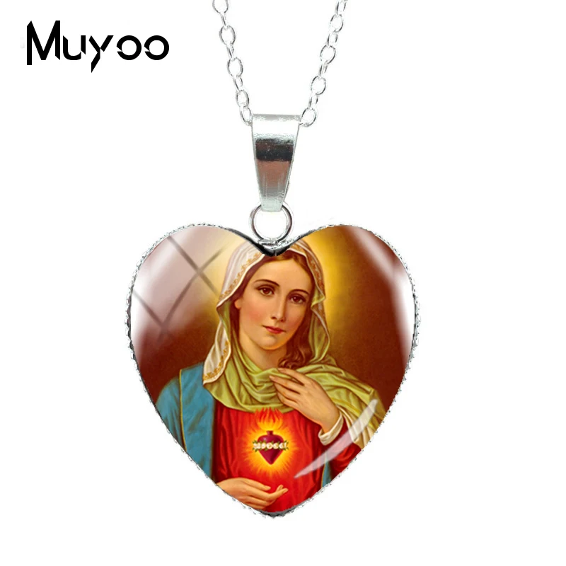 2019 Новое модное ожерелье с подвесками в виде сердца Девы Марии ювелирные изделия