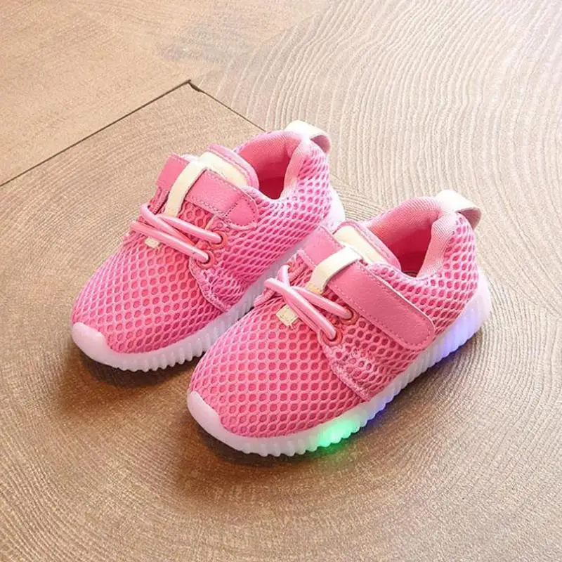 Kids Anti-Slip Luminous Breathable Mesh LED Light Sportswear Leisure Shoes | Детская одежда и обувь