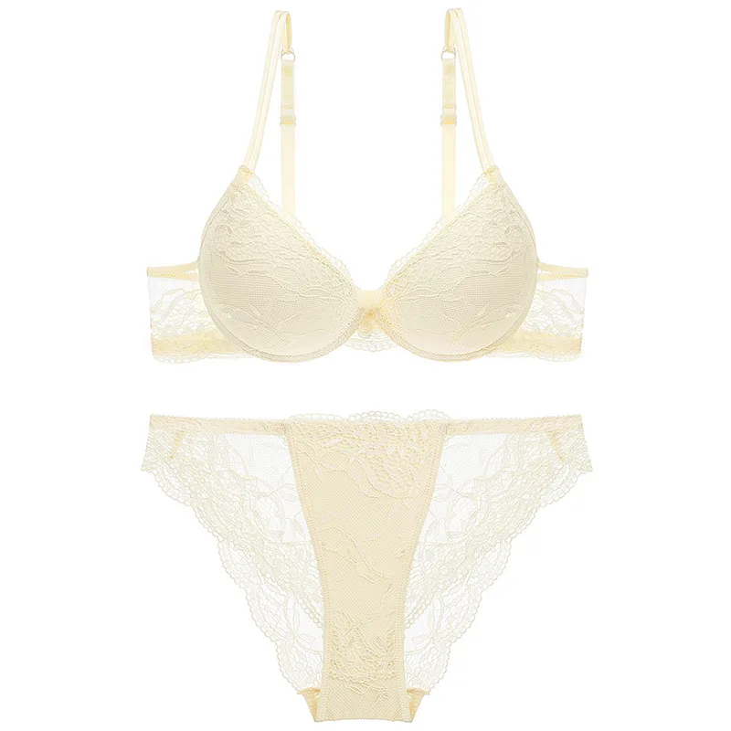 Слоновая кость Norns женский кружевной комплект нижнего белья без подкладки комплект нижнего белья пуш-ап модное нижнее белье и трусики бюстгальтер без косточек комплект нижнего белья - Цвет: Слоновая кость