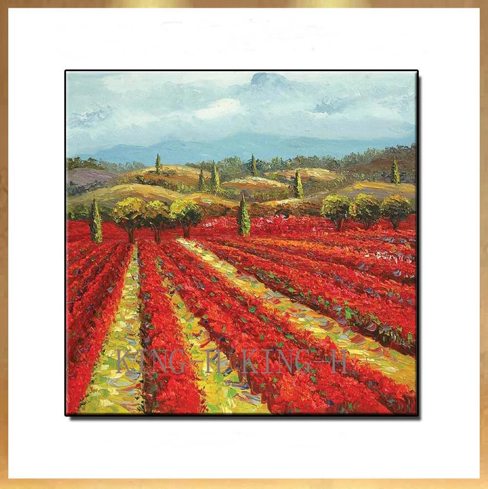 Painting Scenery Pastoral Scenery Red Harvest Rural Decorators Porch Sofa Hall