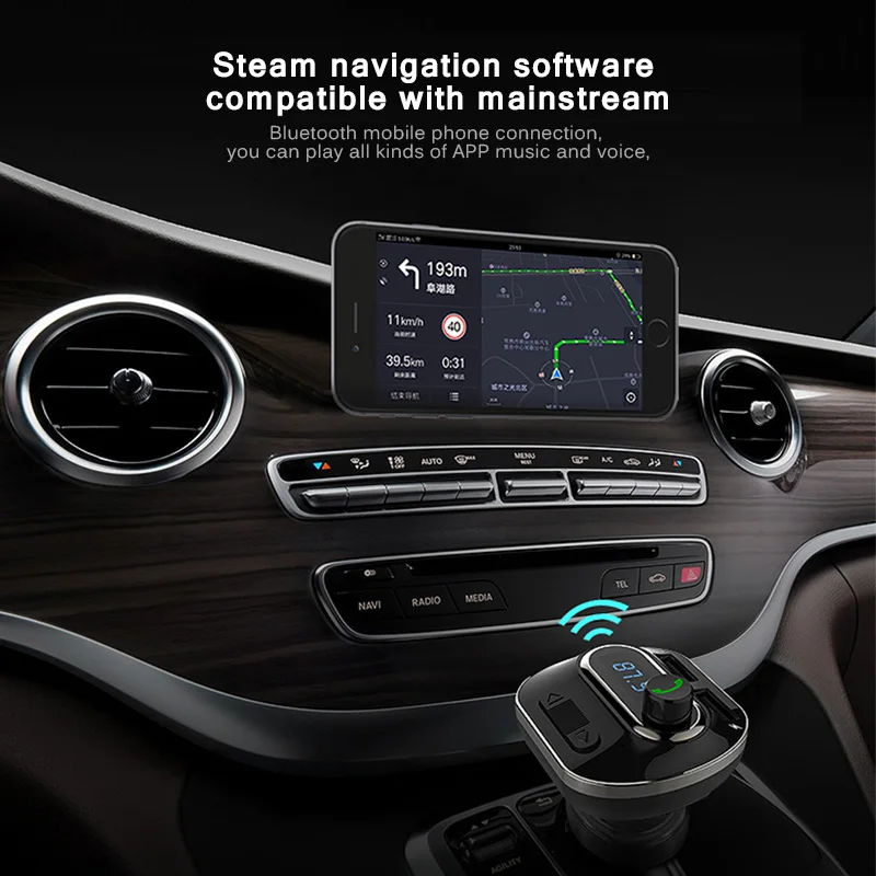 Ihens5 Bluetooth автомобильный комплект fm передатчик Aux модулятор Handsfree Поддержка tf