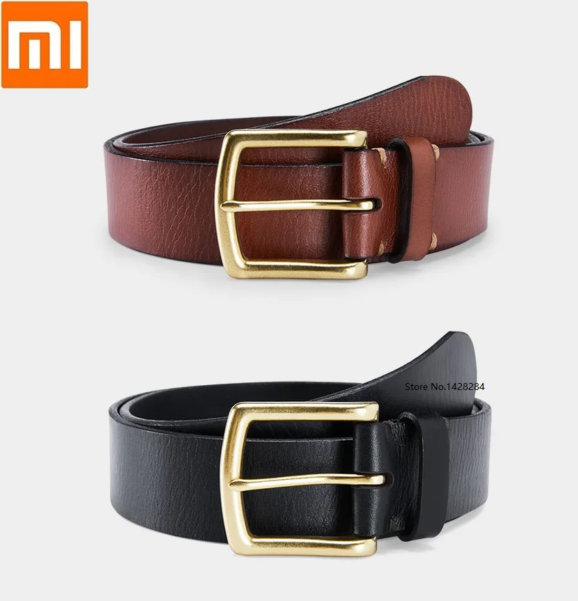 Xiaomi модный латунный ремень с пряжкой(серия природы) из натуральной коровьей кожи ремни роскошные дизайнерские для мужчин джинсы умный дом