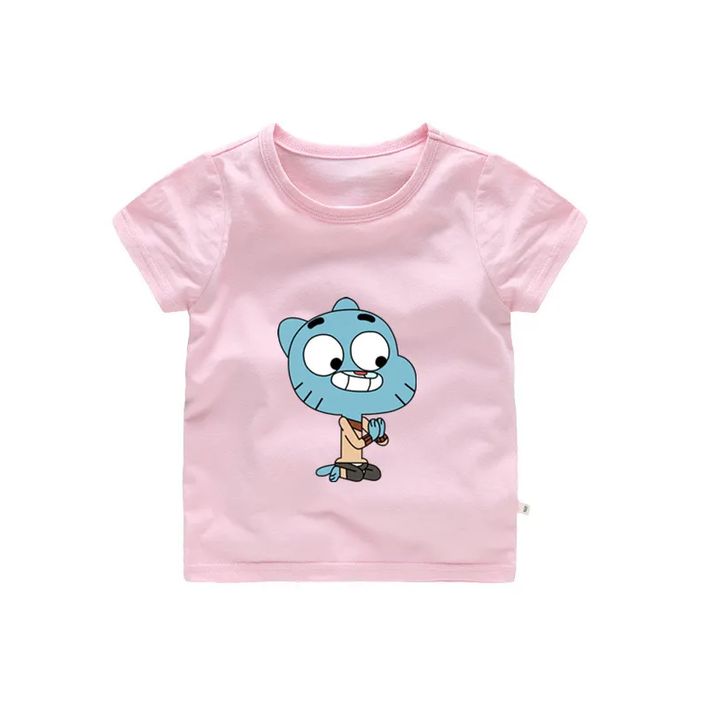 Новая забавная Футболка с принтом «Удивительный мир Gumball 013 Kingdom» Детская летняя Милая одежда топы для мальчиков и девочек, футболка 0,5 - Цвет: A5